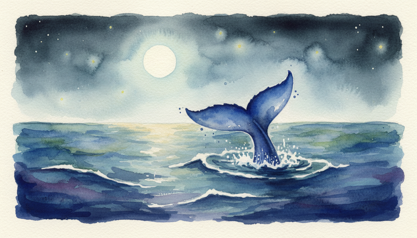 a whale's tail, going down