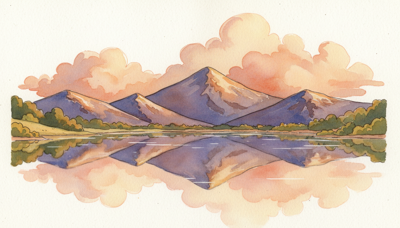 a lake so still it doubles the mountains