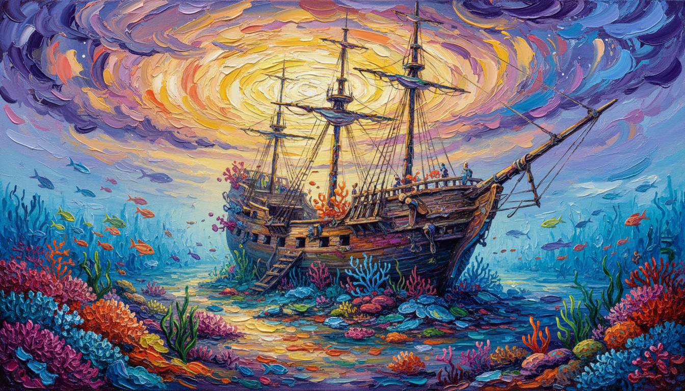 a shipwreck becoming a reef
