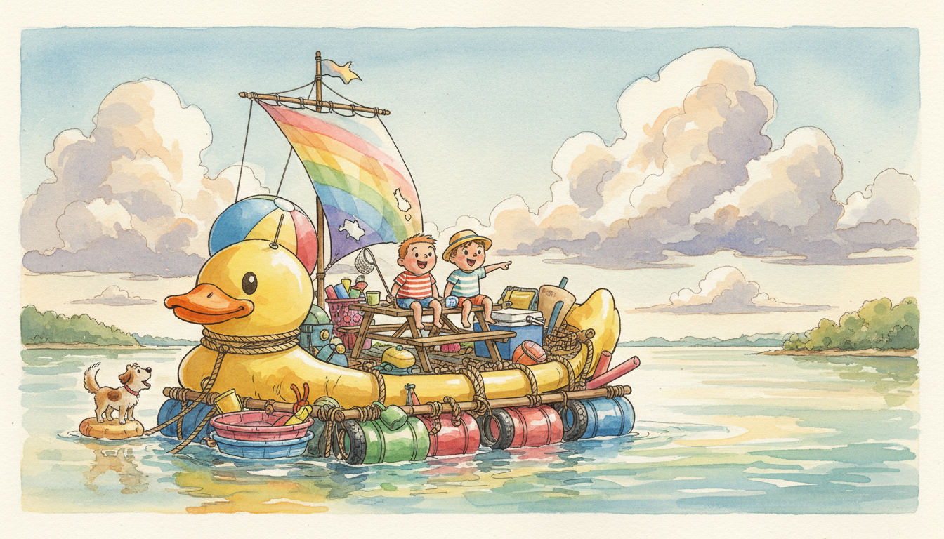 a raft made of things that were not meant to be a raft