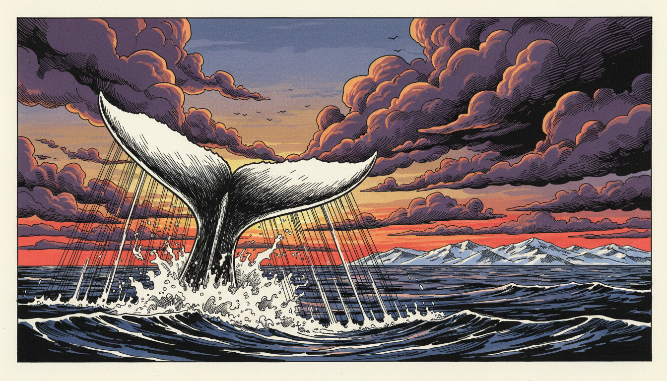 a whale's tail, going down
