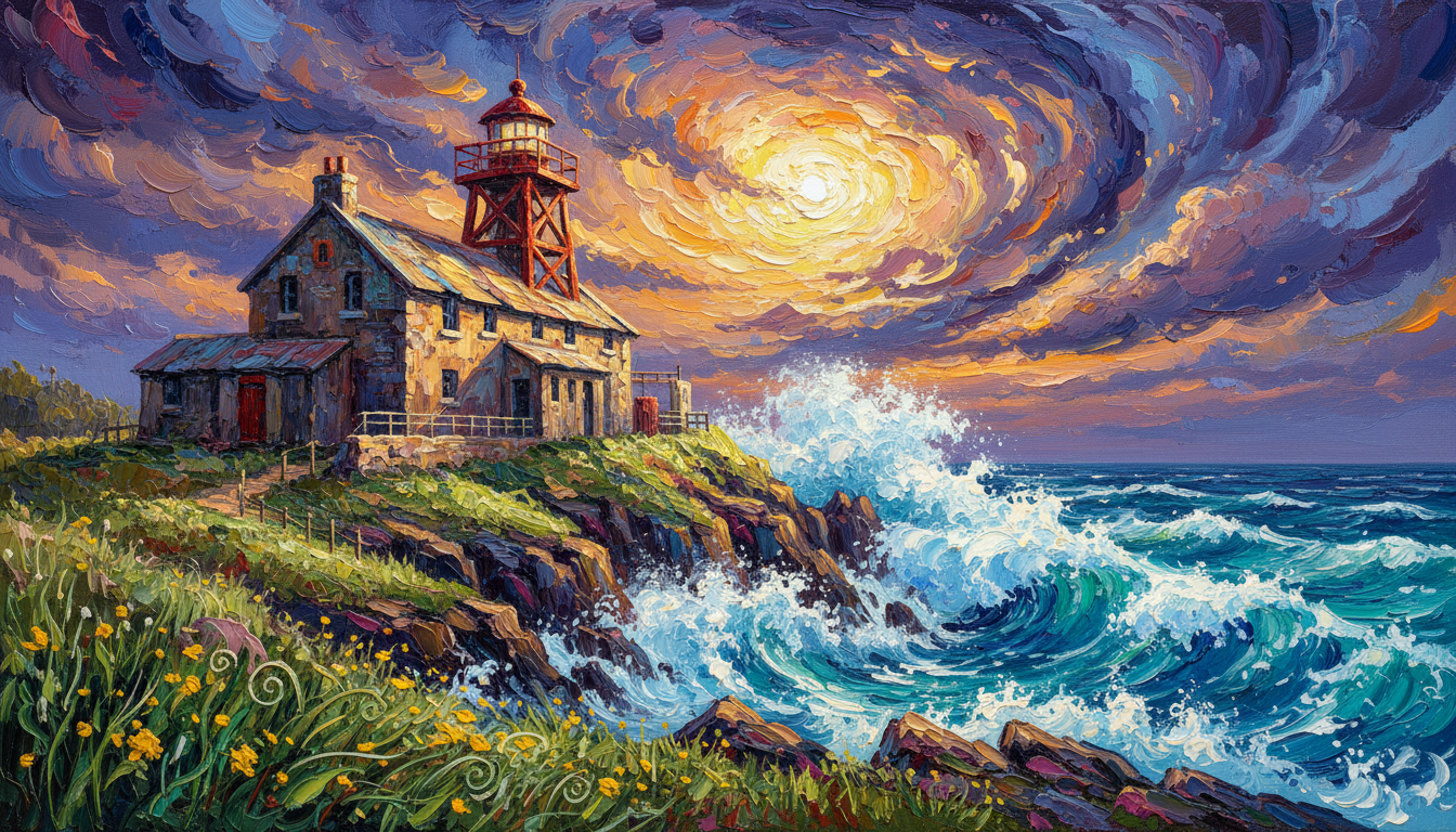 a coastguard station in a gale