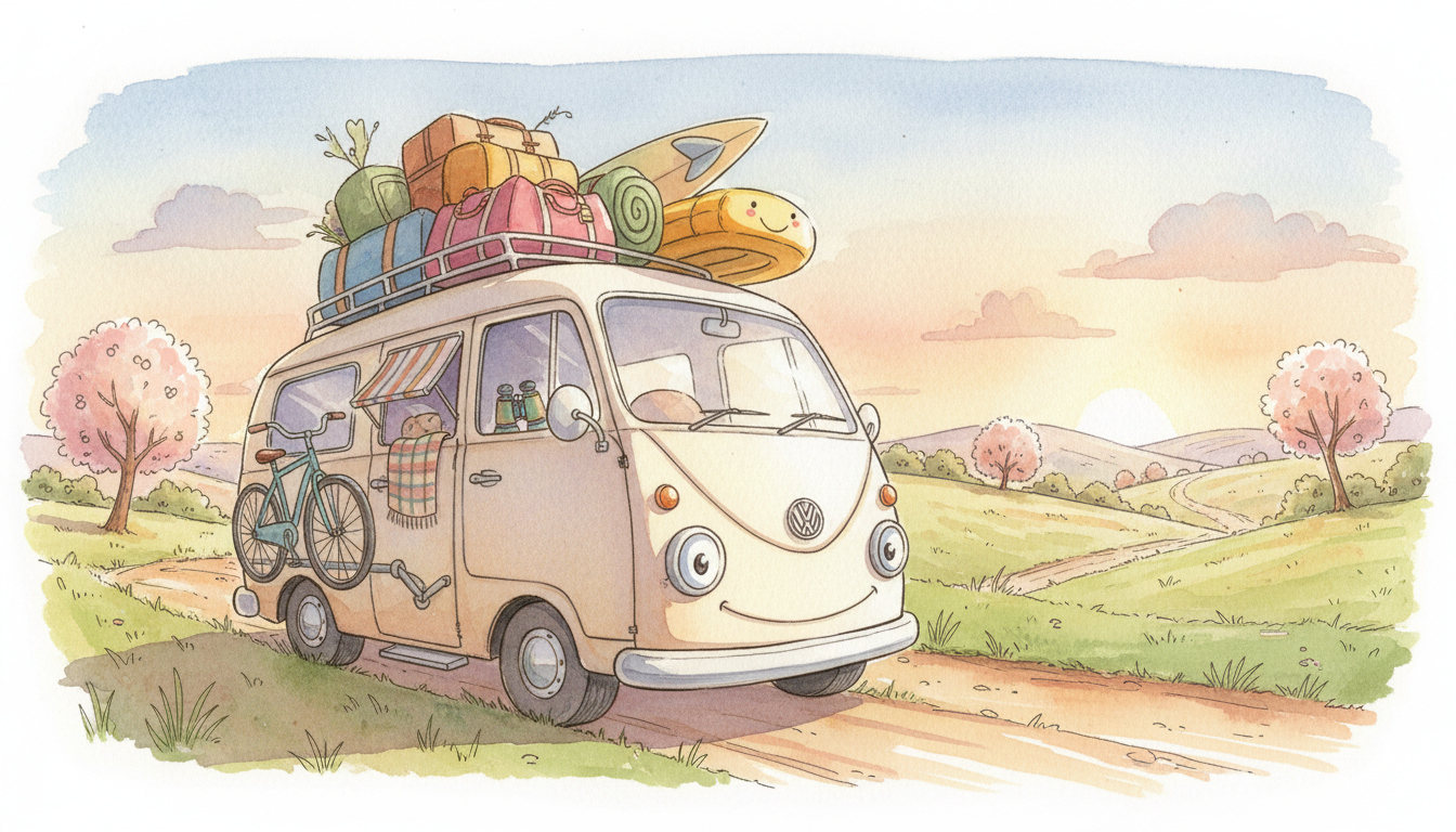 a van packed for a holiday