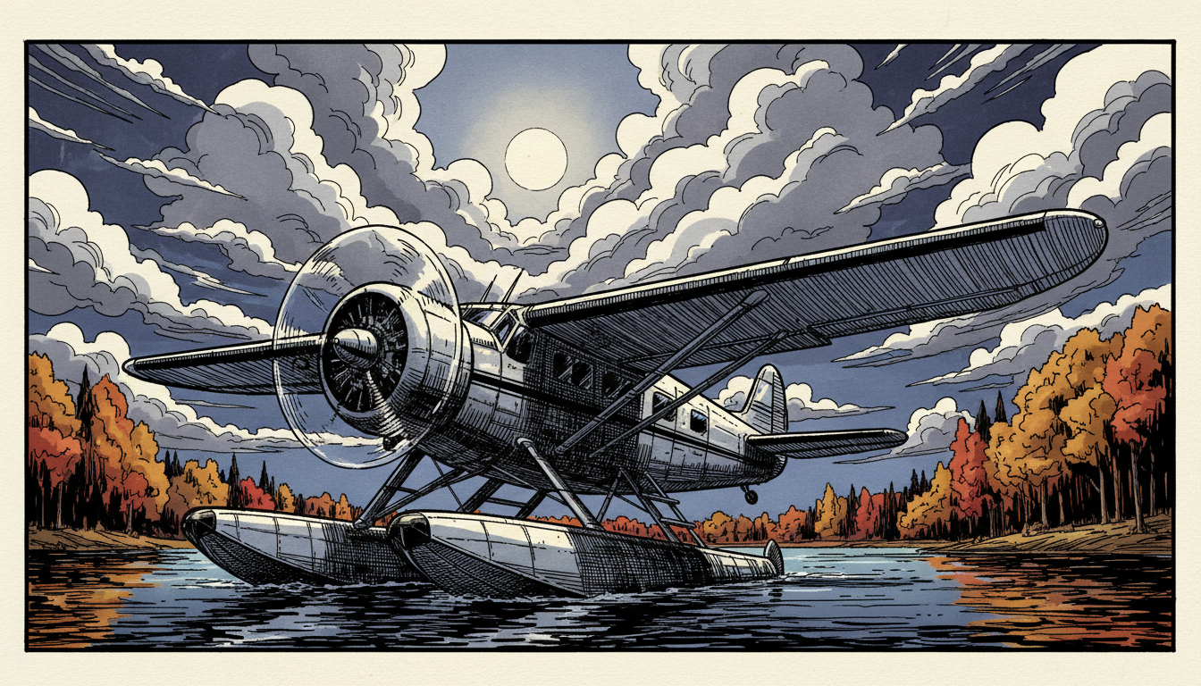 a seaplane on a lake