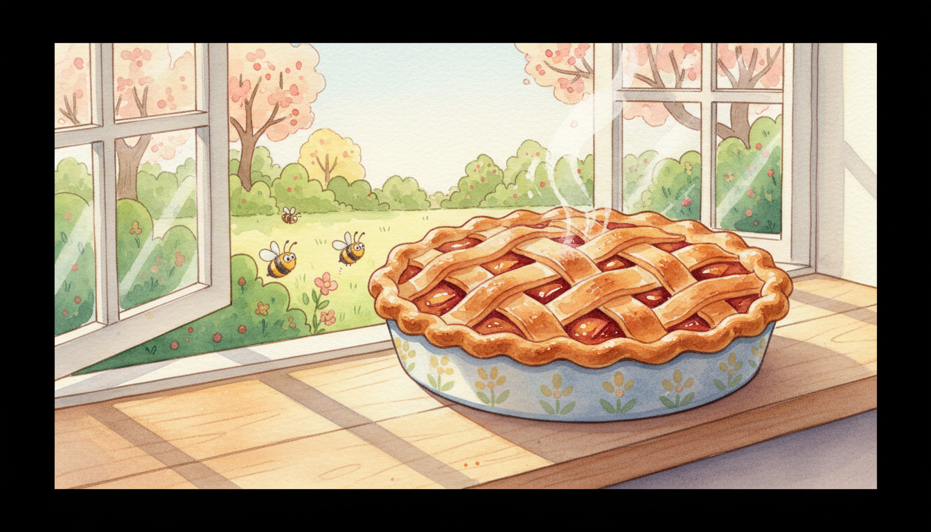 the pie cooling on the sill