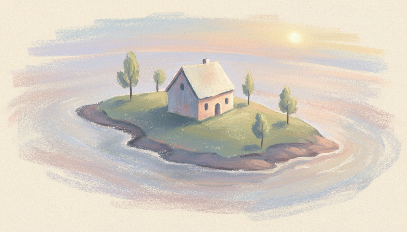 an island with exactly one house