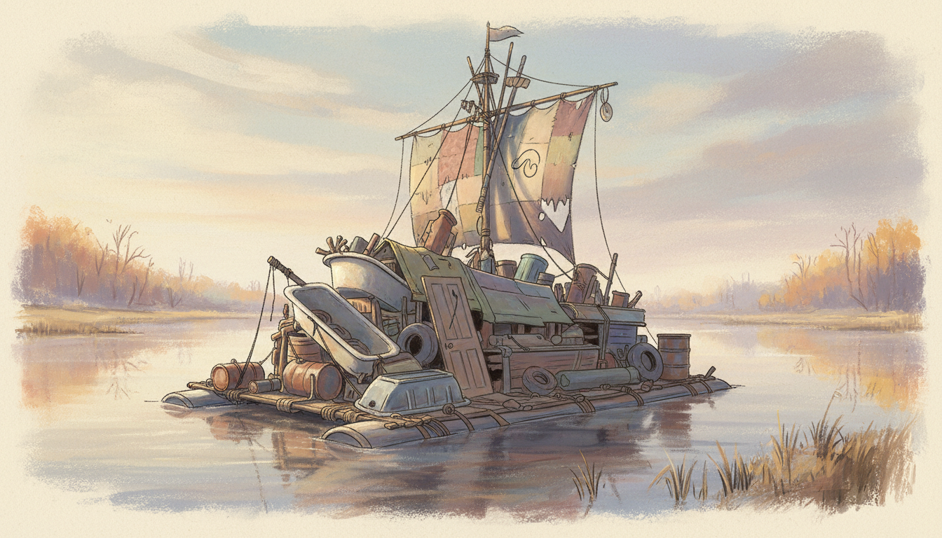 a raft made of things that were not meant to be a raft