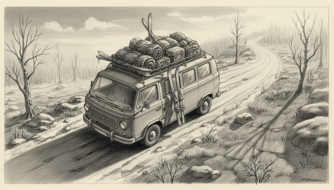 a van packed for a holiday