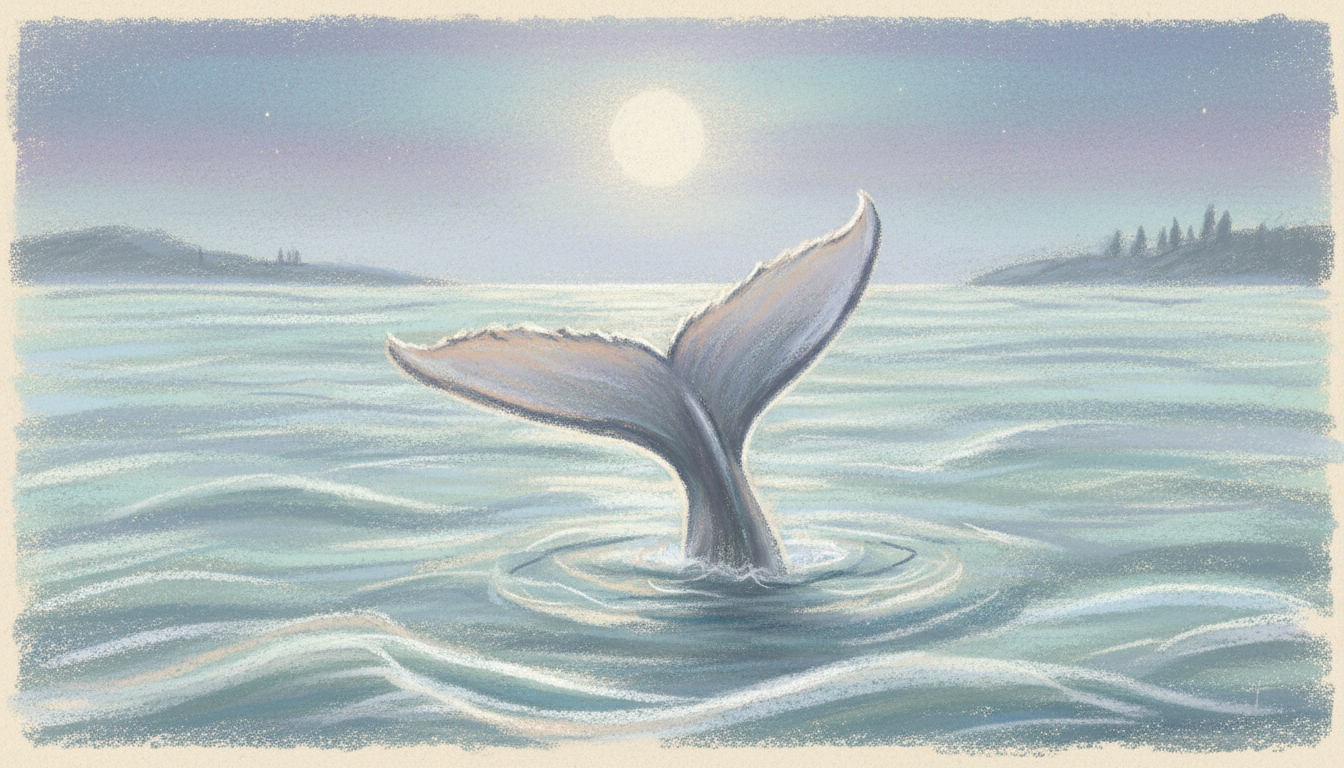 a whale's tail, going down
