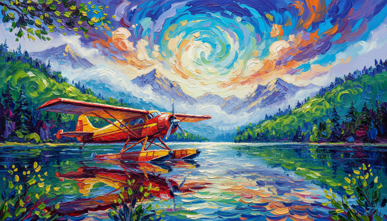 a seaplane on a lake