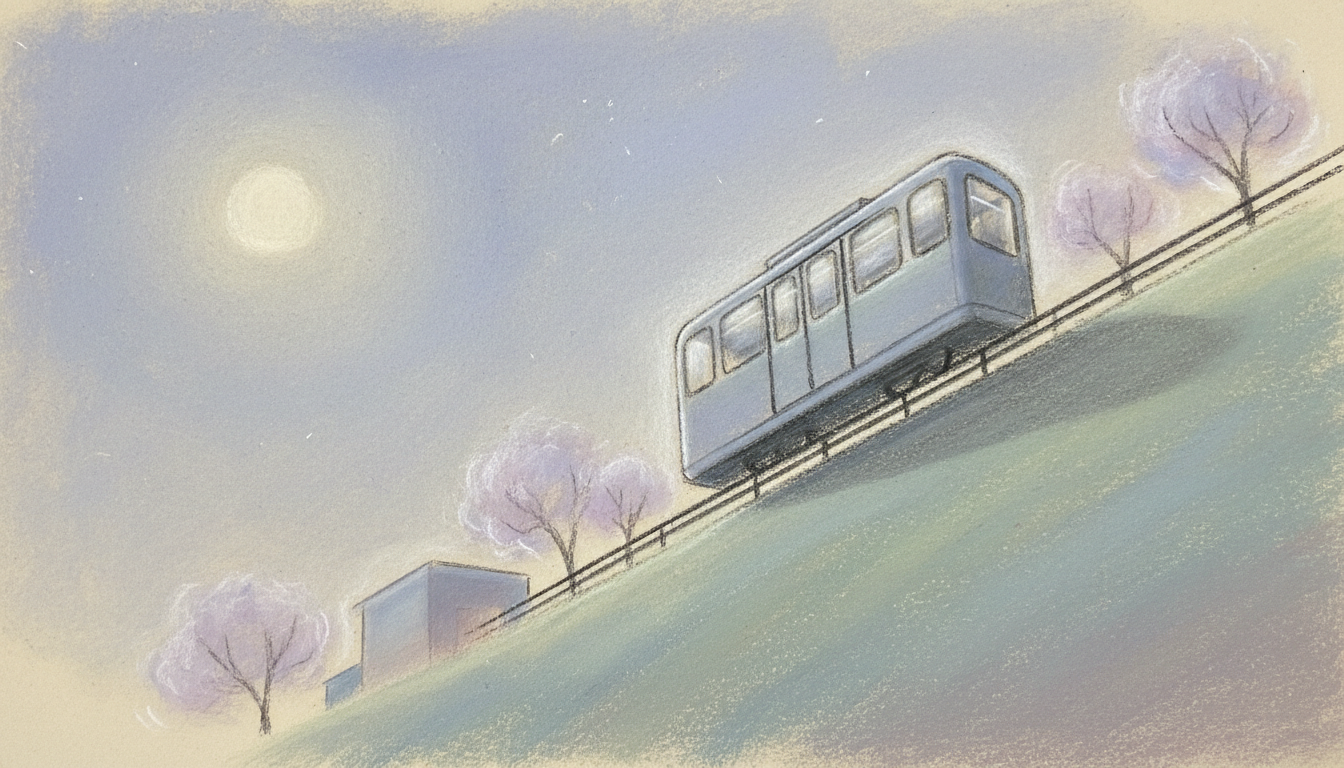 a funicular railway on a hillside