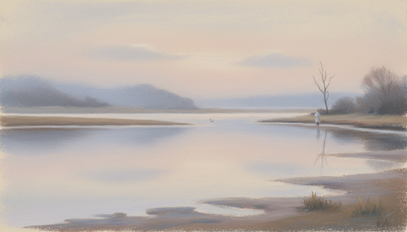 an estuary at the turn of the tide